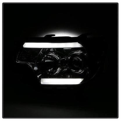 Spyder Toyota Tacoma 12-16 Projector Headlights Light Bar DRL Smoke Pro-Yd-TT12-Lbdrl-Sm