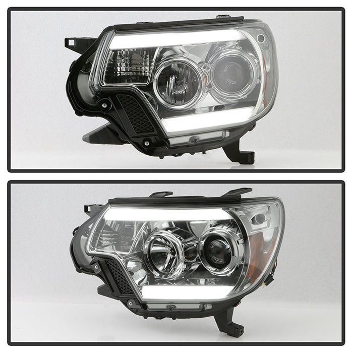 Spyder Toyota Tacoma 12-16 Projector Headlights Light Bar DRL Smoke Pro-Yd-TT12-Lbdrl-Sm