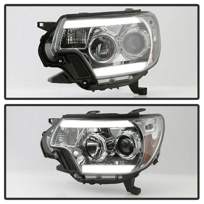 Spyder Toyota Tacoma 12-16 Projector Headlights Light Bar DRL Smoke Pro-Yd-TT12-Lbdrl-Sm