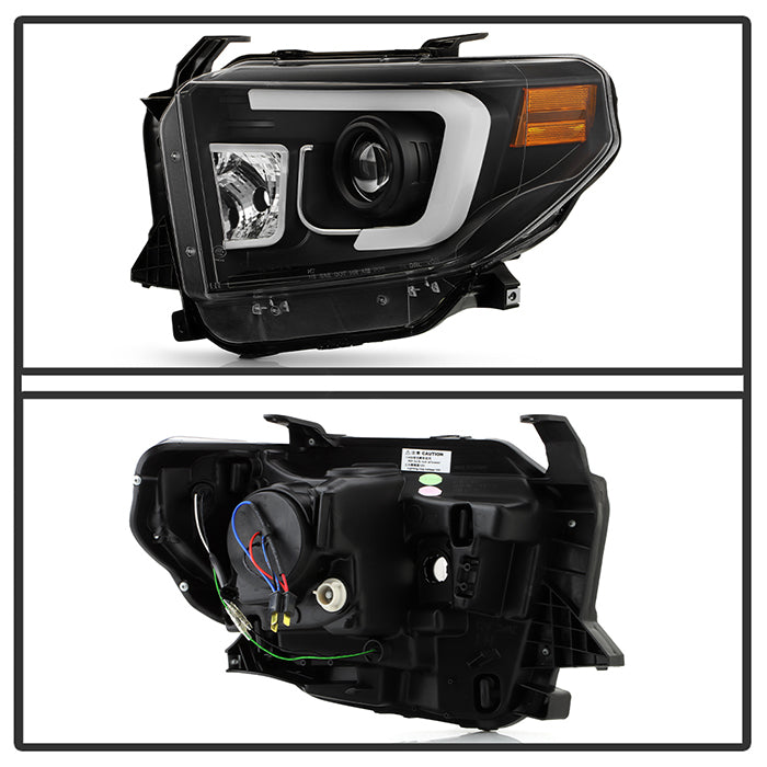 Spyder Toyota Tundra 2014-2016 Projector Headlights Light Bar DRL Black
