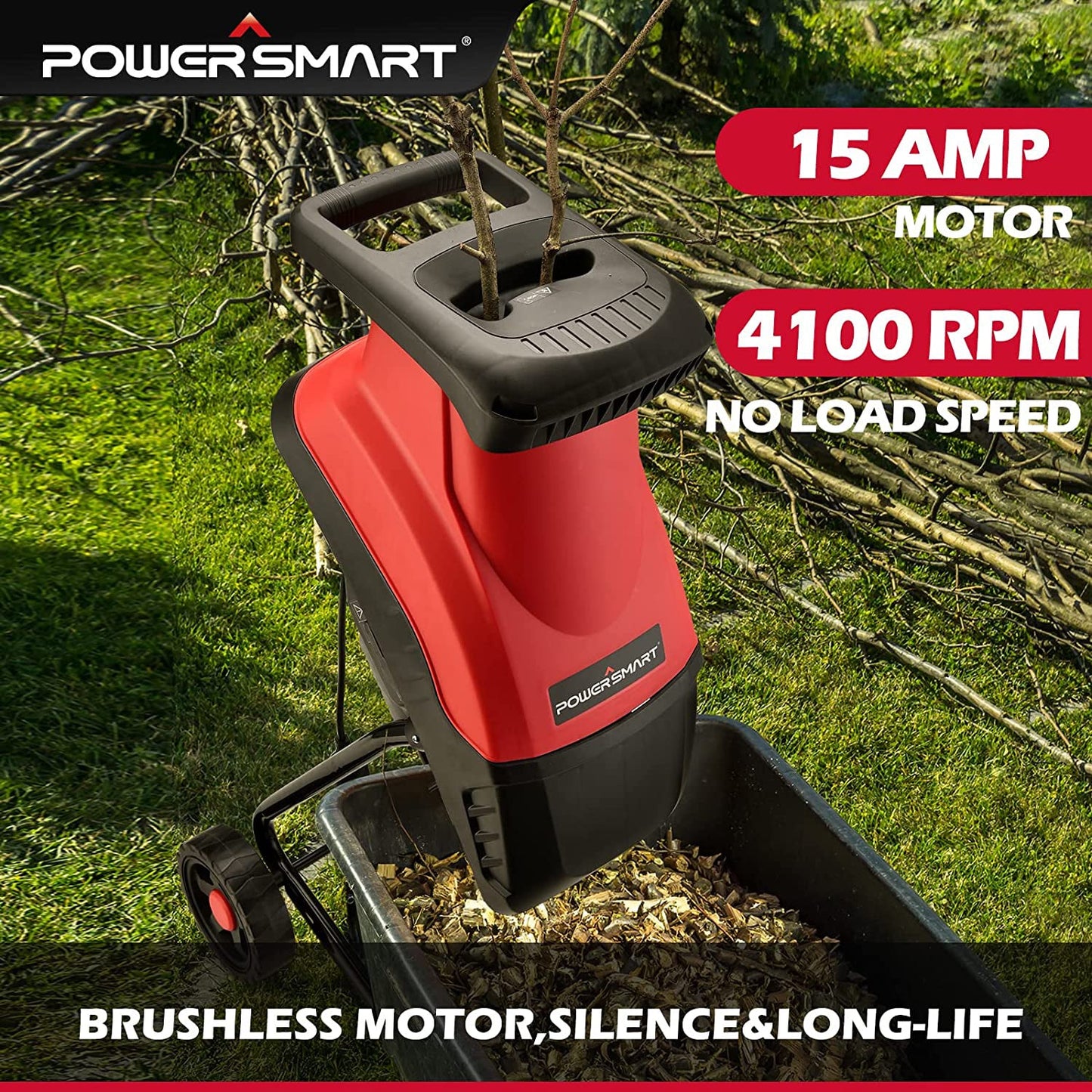 PowerSmart 15Amp Electric Wood Chipper PS10