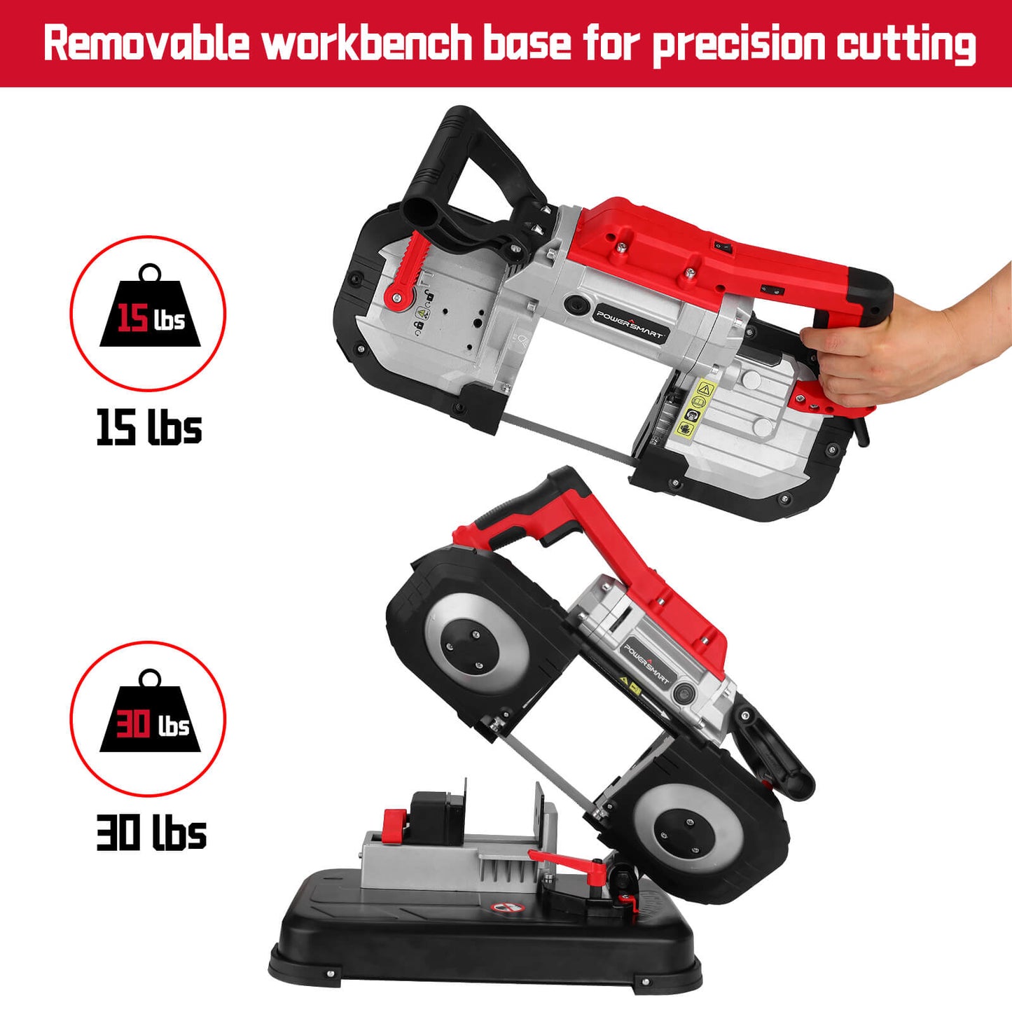 PowerSmart Portable Band Saw with Removable Base PS3051
