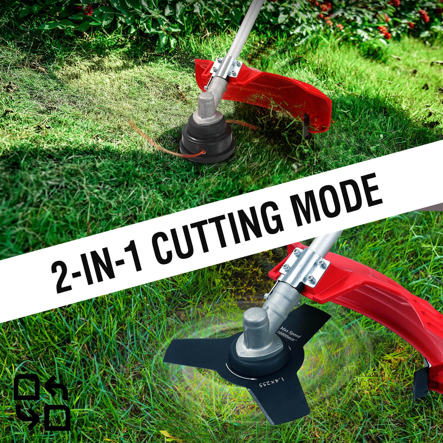 PowerSmart 22" 170cc Gas Self-Propelled 3-in-1 Lawn Mower & String Trimmer