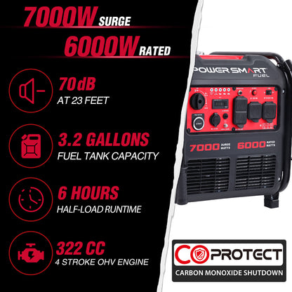 PowerSmart 7000W Inverter Generator w/ CO Alert PS5055C