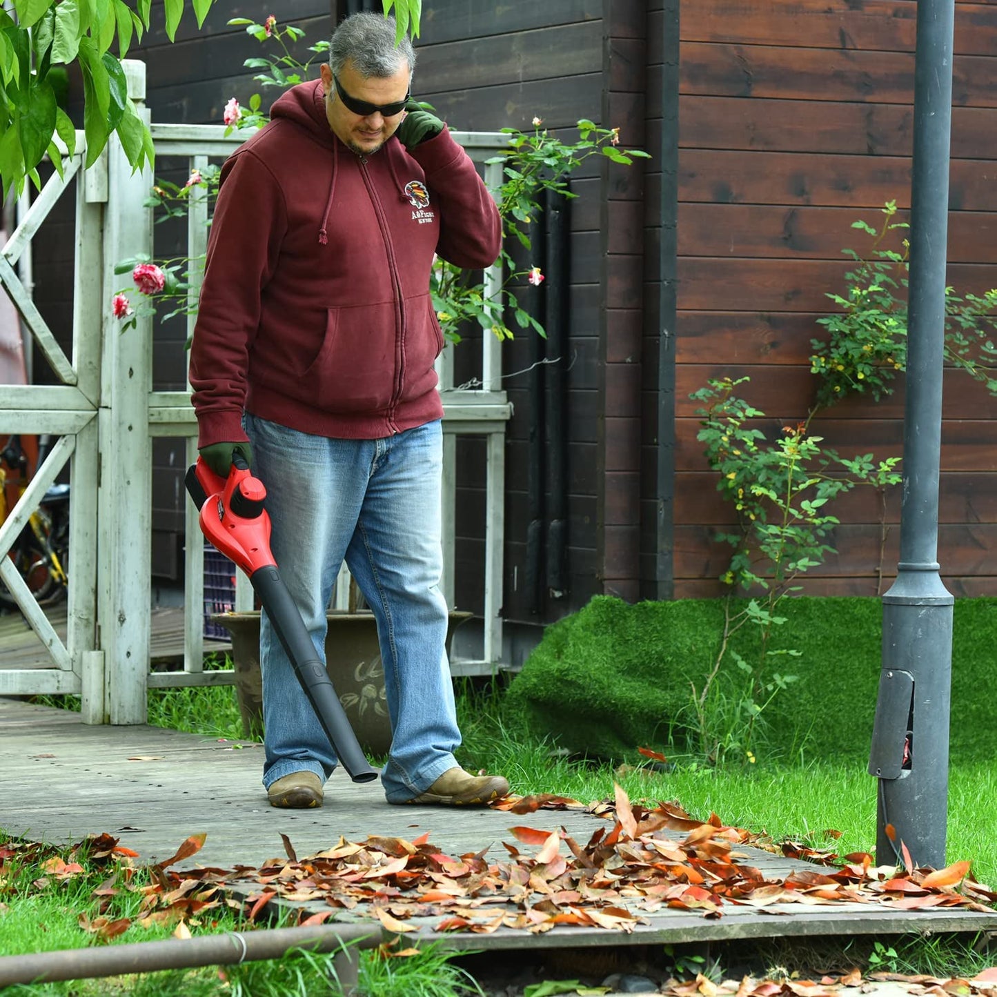 PowerSmart 20V 120CFM Cordless Leaf Blower w/ Two Batteries & Charger