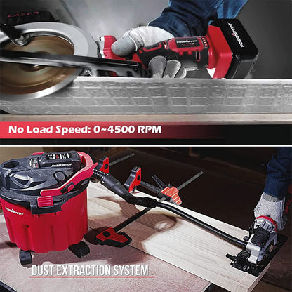 PowerSmart 20V Mini Circular Saw Cordless with 4.0Ah Battery and Charger
