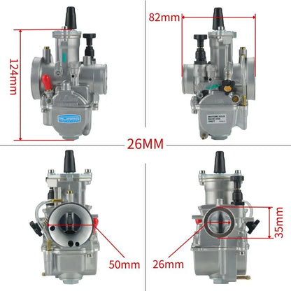 PWK Racing Carburetor 24-34mm for KOSO OKO 2T 4T Scooter ATV Dirt Bike + Jets