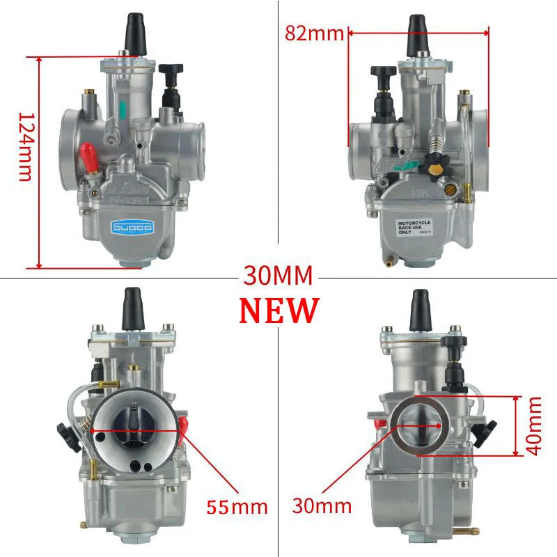 PWK Racing Carburetor 24-34mm for KOSO OKO 2T 4T Scooter ATV Dirt Bike + Jets