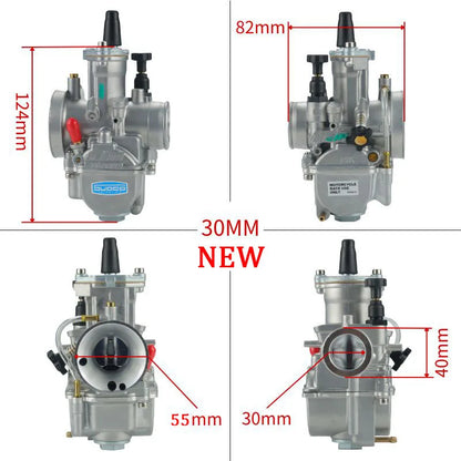PWK Racing Carburetor 24-34mm for KOSO OKO 2T 4T Scooter ATV Dirt Bike + Jets
