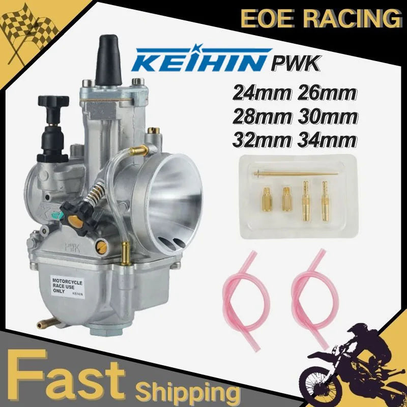 PWK Racing Carburetor 24-34mm for KOSO OKO 2T 4T Scooter ATV Dirt Bike + Jets