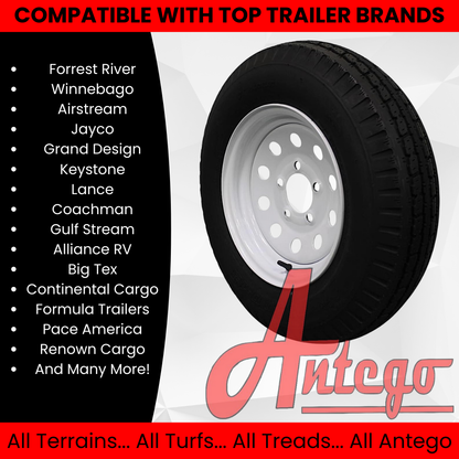 (Set of 4) Antego Tire and Wheel Heavy-Duty 175/80D13 Highway Terrain – 6-Ply-Ply