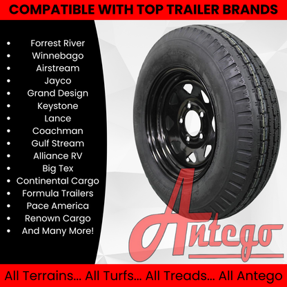(Set of 4) Antego Tire and Wheel 175/80D13 Highway Terrain Trailer Tire & Wheel – (2)