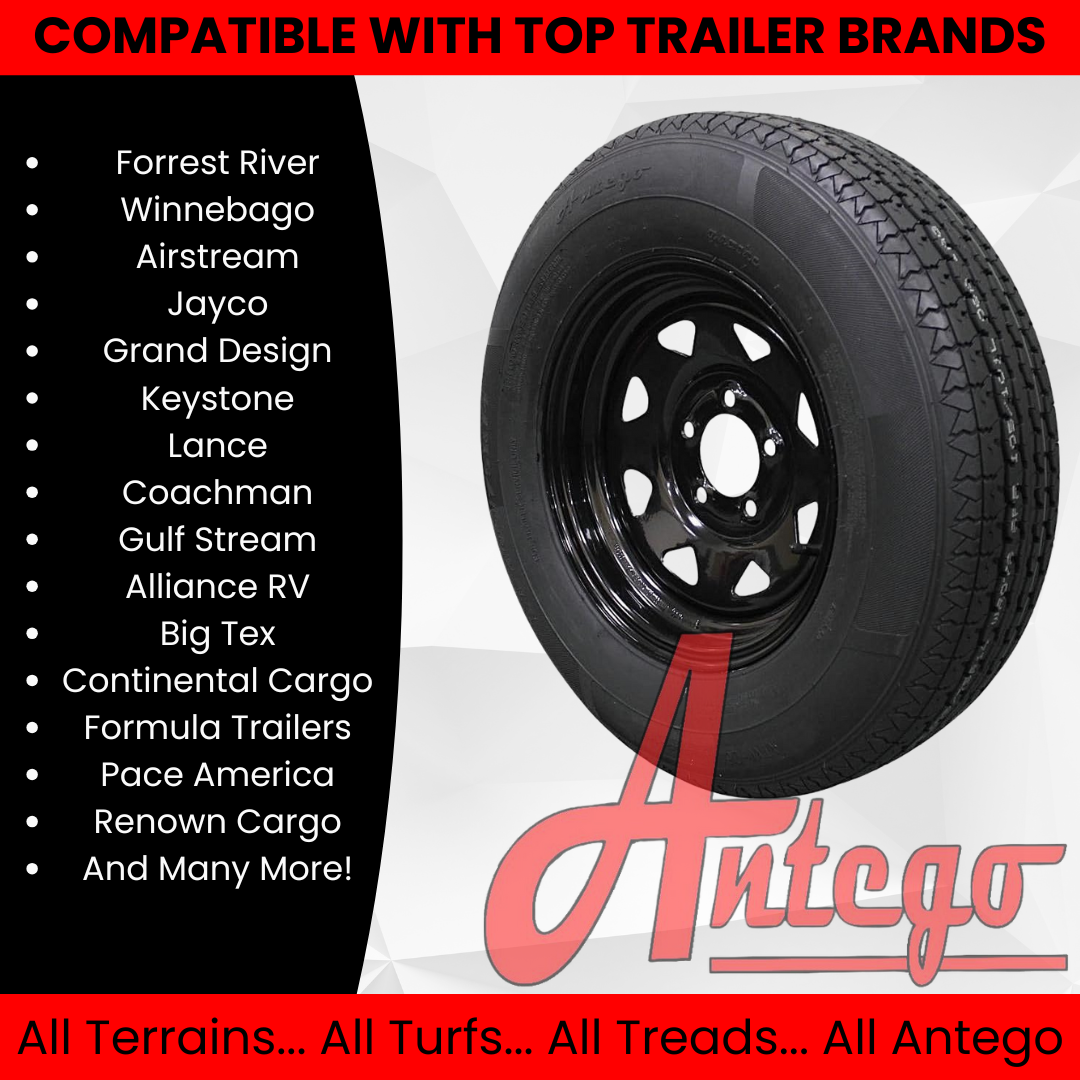 (Set of 4) Antego Tire and Wheel 205/75R14 Trailer Tire – Reinforced 8-Ply-Ply Design (2)