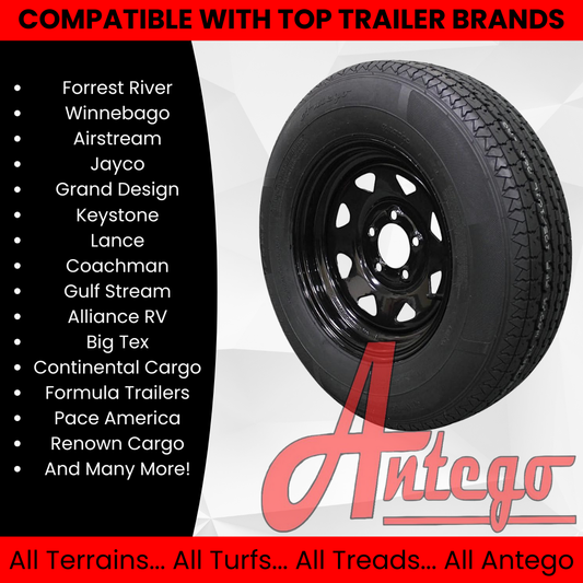 (Set of 4) Antego Tire and Wheel 205/75R14 Trailer Tire – Reinforced 8-Ply-Ply Design (2)