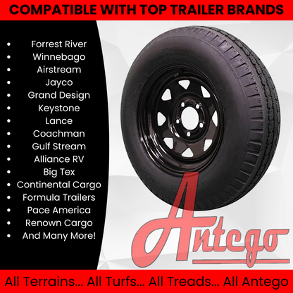 (Set of 4) Antego Tire and Wheel 205/75D14 Highway Terrain Trailer Tire & Wheel – (2)