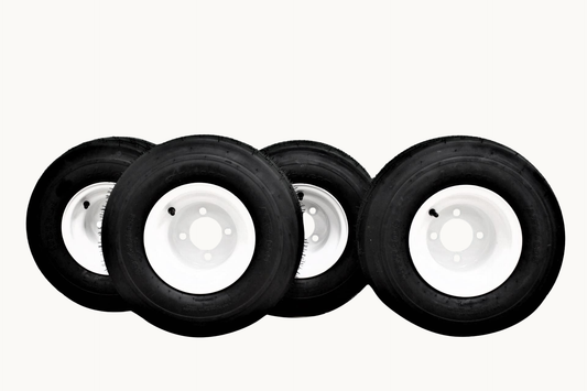 Set of Four 18x8.50-8 White Wheel Assemblies
