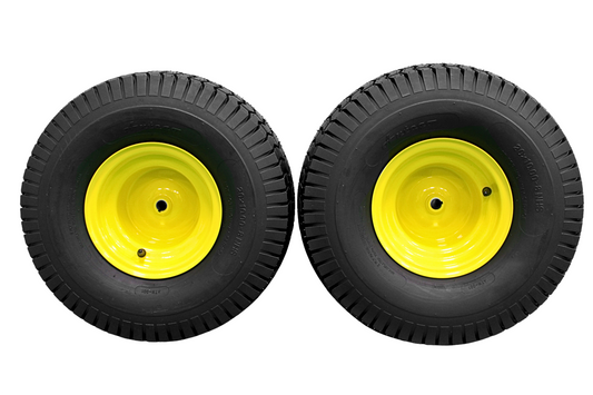 20x10.00-8 Tires with 8x7 John Deere Yellow Wheels 2 Ply for Lawn & Garden Mower Turf (3)