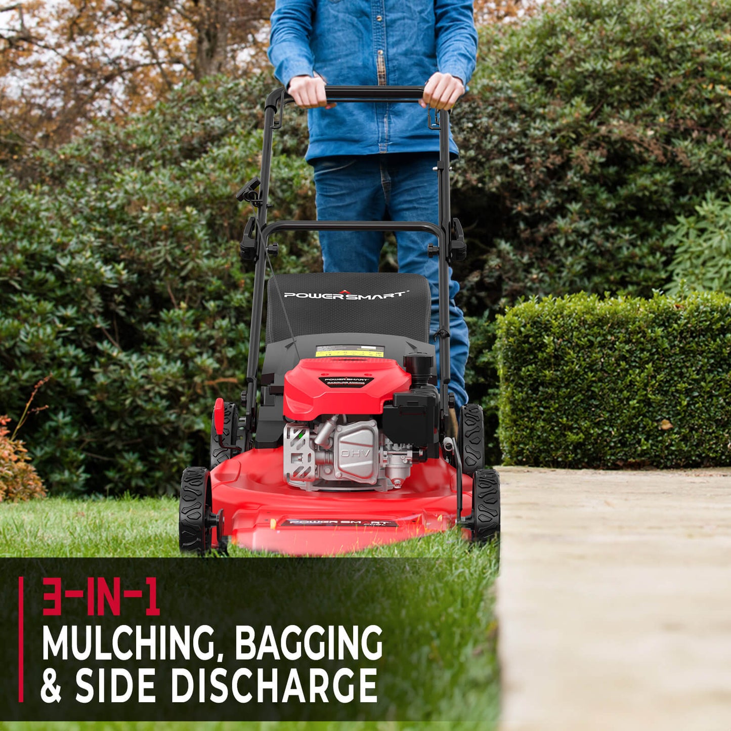 PowerSmart 22" 170cc Gas Self-Propelled 3-in-1 Lawn Mower V8622S