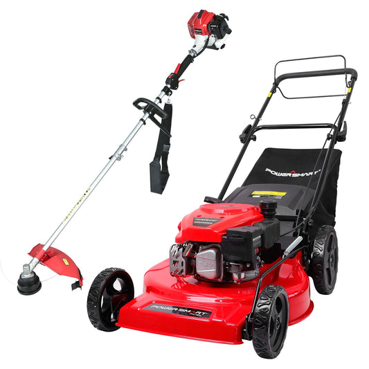 PowerSmart 22" 170cc Gas Self-Propelled 3-in-1 Lawn Mower & String Trimmer