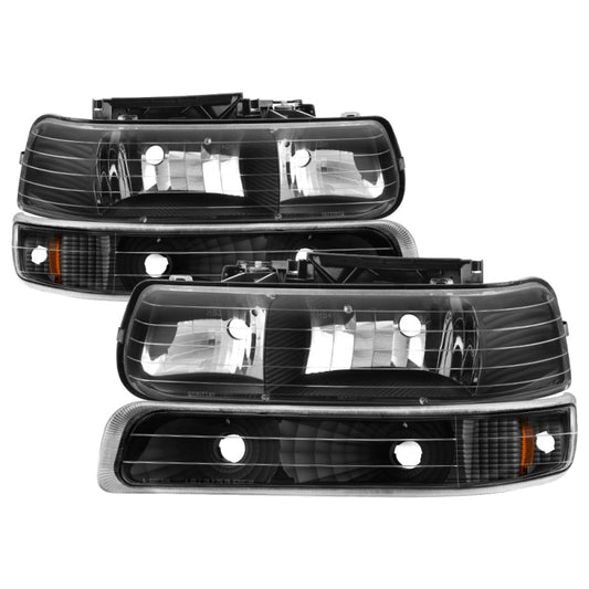 SPYDER Xtune Chevy TahOE 00-06 Amber Crystal Headlights w/ Bumper Lights Black HD-JH-CSIL99-SET-AM-BK 5064219