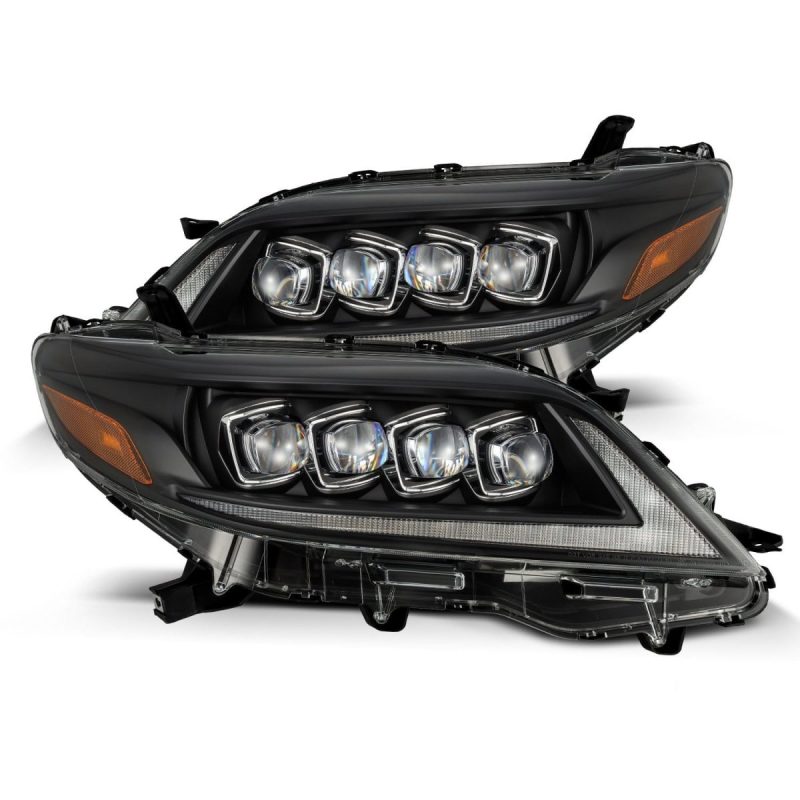 AlphaRex 2011+ Toyota Sienna NOVA LED Proj Headlights Plank Style Black w/Activ Light/Seq