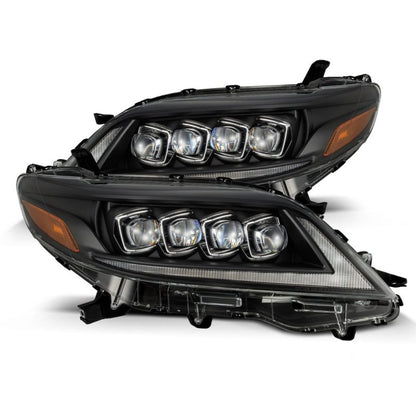AlphaRex 2011+ Toyota Sienna NOVA LED Proj Headlights Plank Style Black w/Activ Light/Seq