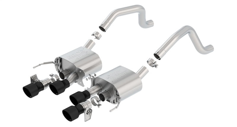 Borla 2015+ Chevy Corvette C7 Z06 6.2L Axle Back ATAK Exhaust Black Quad Tips w/o AFM w/