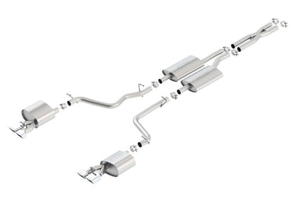 Borla 11-14 Dodge Challenger 3.6L AT/MT RWD 2Dr Single Split Rear Exit Rectangle Tip Catback Exhaust 140482