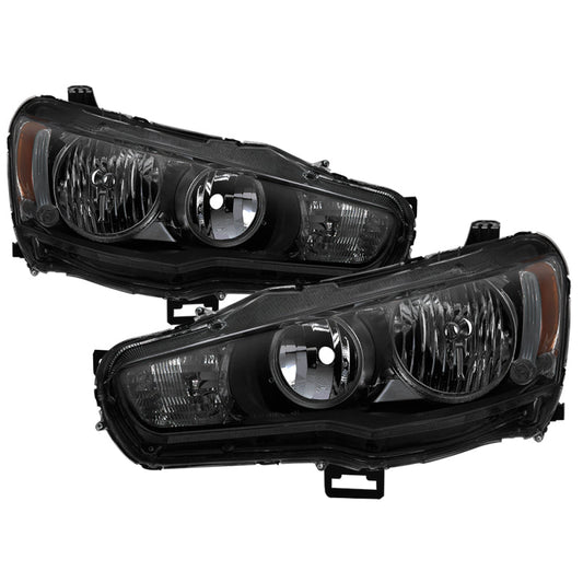 SPYDER xTune Mitsubishi Lancer 08-15 OE Style Headlights - Black Smoke HD-JH-ML08-AM-BSM 9937552