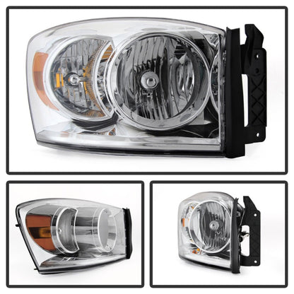 SPYDER Xtune Dodge Ram 1500 06-08 / Ram 2500/3500 06-09 Amber Crystal Headlights Chrome HD-JH-DR06-AM-C 9022913