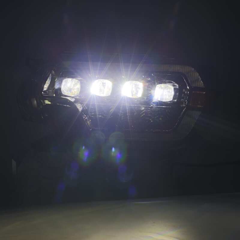 AlphaRex 12-15 Toyota Tacoma NOVA LED Proj Headlights Plank Alpha Blk w/Activ Light/Seq