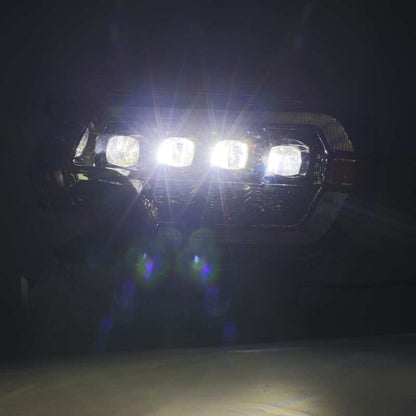 AlphaRex 12-15 Toyota Tacoma NOVA LED Proj Headlights Plank Alpha Blk w/Activ Light/Seq