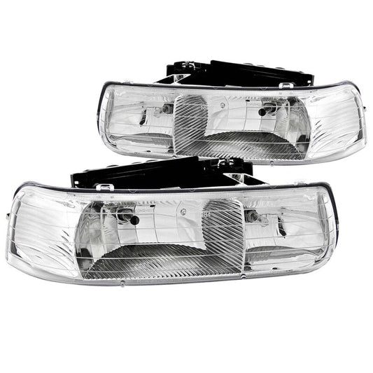 Anzo 1999-2002 Chevrolet Silverado 1500 Crystal Headlights Chrome