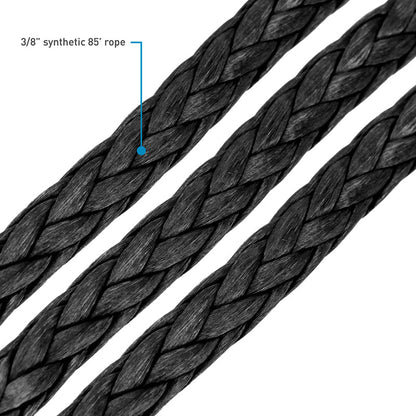 Borne Off-Road 12K Winch - Black Synthetic Rope BNWN-12-SBK