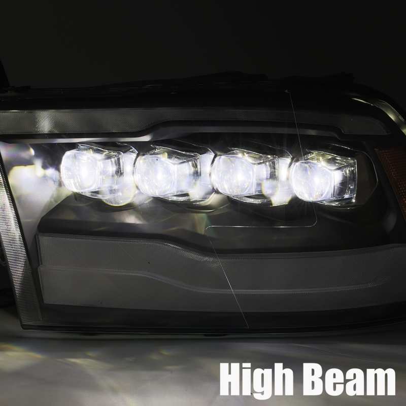 AlphaRex 09-18 Dodge Ram 1500HD NOVA LED Projector Headlights Plank Style Design Gloss