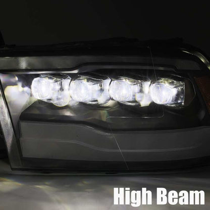 AlphaRex 09-18 Dodge Ram 1500HD NOVA LED Projector Headlights Plank Style Design Chrome