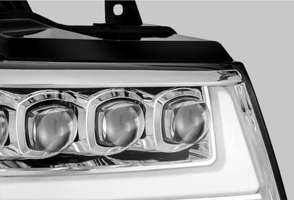 AlphaRex 07-13 Chevy AvalancheáNOVA LED Proj Headlights Plank Style Design Chrome w/Activ