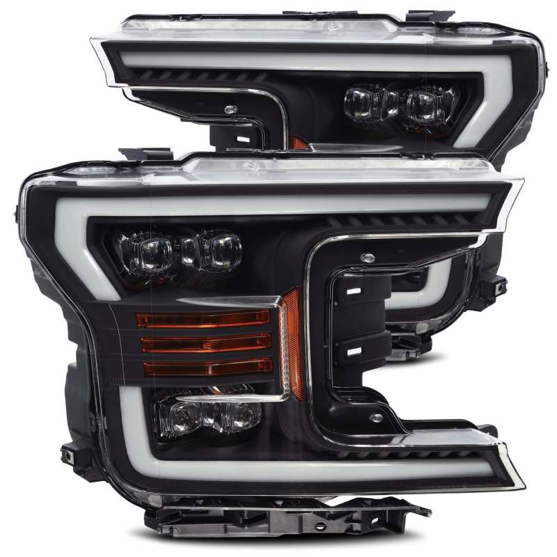 AlphaRex 18-19 Ford F-150 NOVA LED Proj Headlights Plank Style Matte Black w/Activ