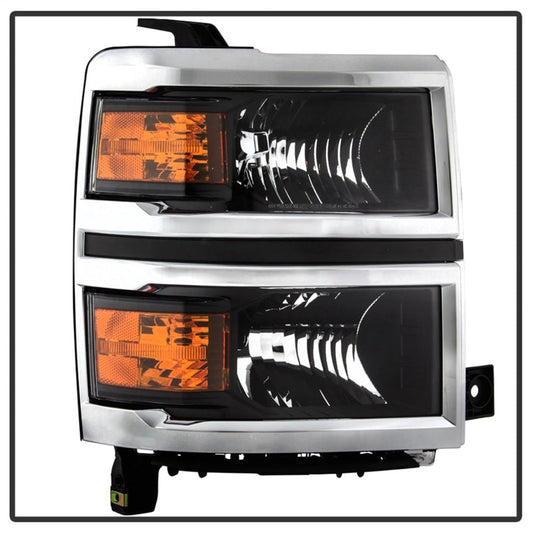 SPYDER xTune 14-15 Chevy Silverado 1500 (New Body) OEM Style Headlights w/Trim - Blk (HD-JH-CS14-CC-BK) 9042447