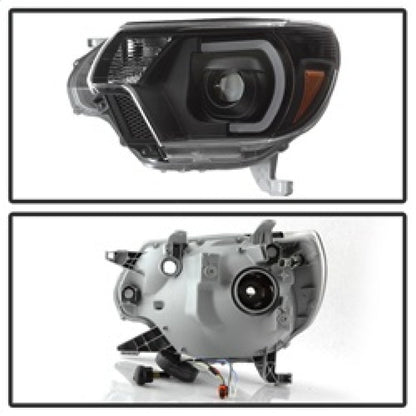 SPYDER xTune Toyota Tacoma 12-15 Headlights - Light Bar DRL - Black PRO-JH-TTA12-LBDRL-BK 9037542
