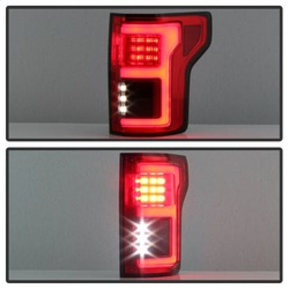 Spyder 15-18 Ford F-150 LED Tail Lights (w/Blind Spot) - Red Clear