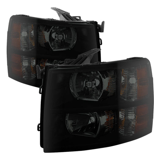 SPYDER Xtune Chevy Silverado 07-13 Crystal Headlights Black Smoked HD-JH-CS07-AM-BSM 9030260