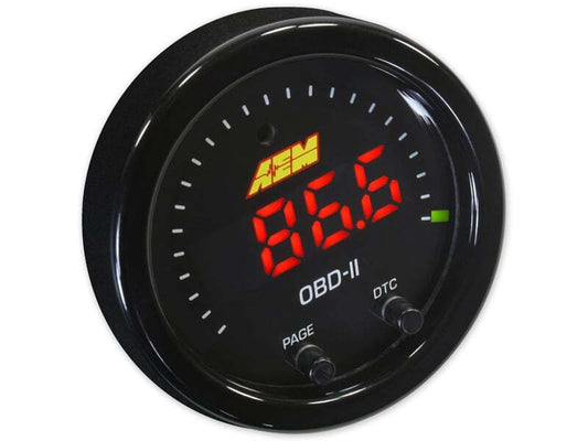 AEM Electronics X-Series Obdii Digital Datastream Gauge Black Bezel & Black Face plate