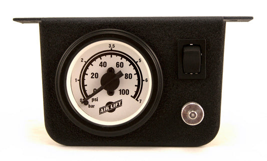 Airlift Single Needle Gauge w/ 2" Lighted Panel - 100 PSI
