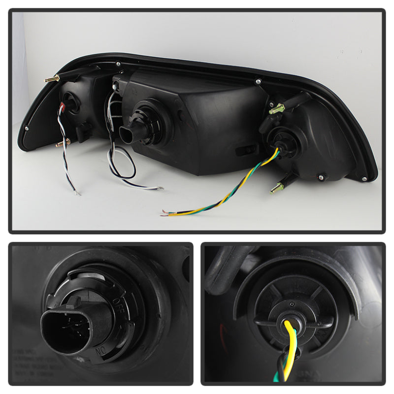 Spyder Ford Mustang 87-93 1PC LED (Replaceable LEDs)Crystal Headlights Black — 1RZU4