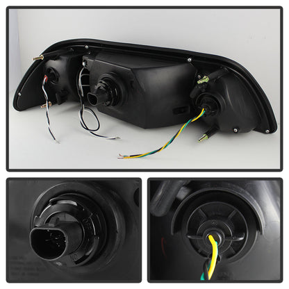 Spyder Ford Mustang 87-93 1PC LED (Replaceable LEDs)Crystal Headlights Black — 1RZU4