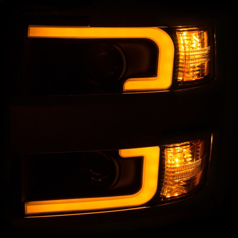 Anzo Projector Headlights 15-17 Chevrolet Silverado 2500HD / 3500HD Black w — 14JDB
