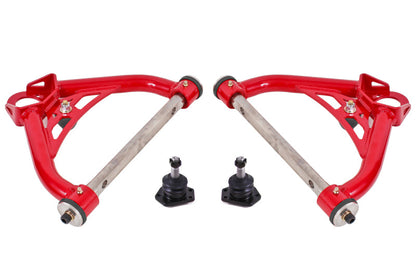 BMR Suspension BMR 70-81 Chevrolet Camaro A-Arms Upper Non-Adjustable Delrin Std Ball Joint - Red AAU321R