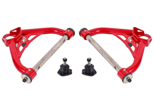 BMR Suspension BMR 70-81 Chevrolet Camaro A-Arms Upper Non-Adjustable Delrin Std Ball Joint - Red AAU321R
