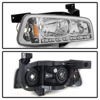 SPYDER Xtune Dodge Charger 06-10 1Pc LED Crystal Headlights Chrome HD-ON-DCH05-1PC-LED-C 5017628
